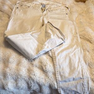 Stylish Cream Jeans True Religion Crop